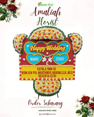 Karangan Papan Bunga Pernikahan di Sokayasa